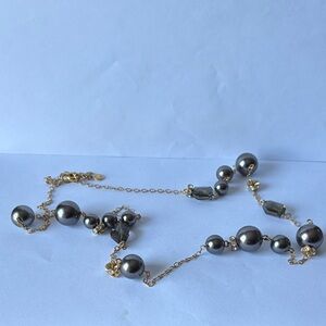 J Crew Elegant Gold and Silver Beaded Necklace